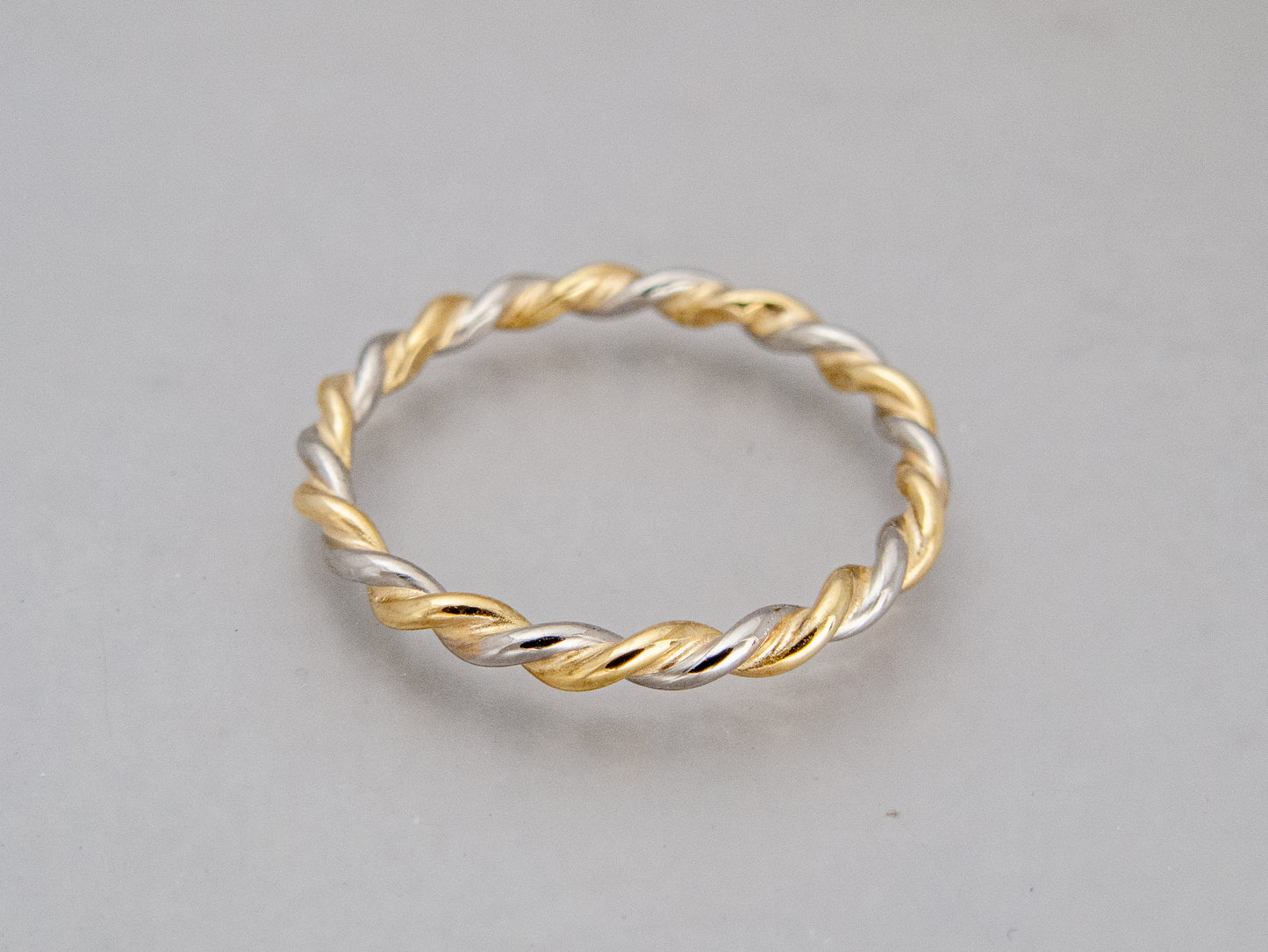 Platinum and 18k Yellow Gold Twist Wedding Band | Choose your width 1.25mm, 1.5mm, or 2mm