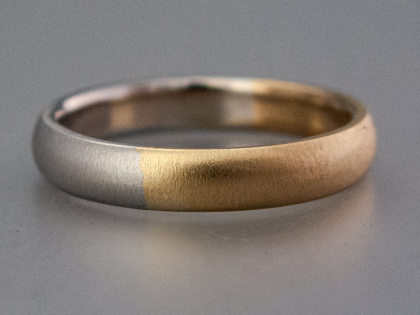 Platinum and 18k Yellow Gold Comfort Fit Wedding Ring | 4mm wide 50/50 Partnership in Mixed Precious Metals