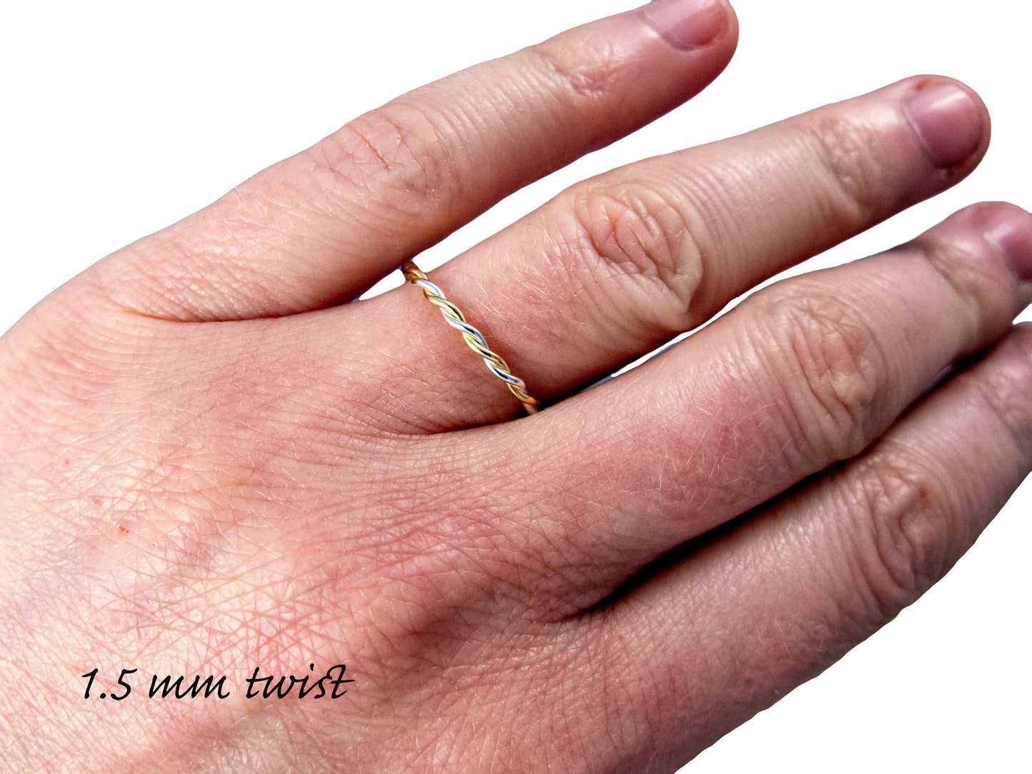 Platinum and 18k Yellow Gold Twist Wedding Band | Choose your width 1.25mm, 1.5mm, or 2mm