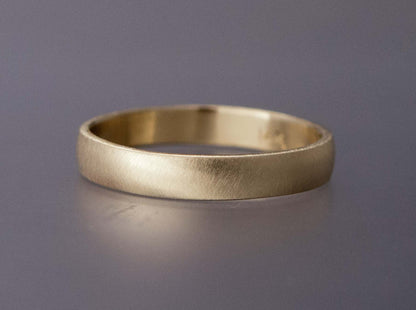 Wide Half Round Wedding Band in recycled 14k Gold | choice of rose, write or yellow gold
