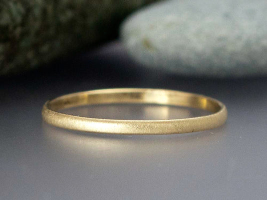 Narrow Half-Round 14k Gold Wedding Band | made to order wedding ring in yellow, white or rose gold