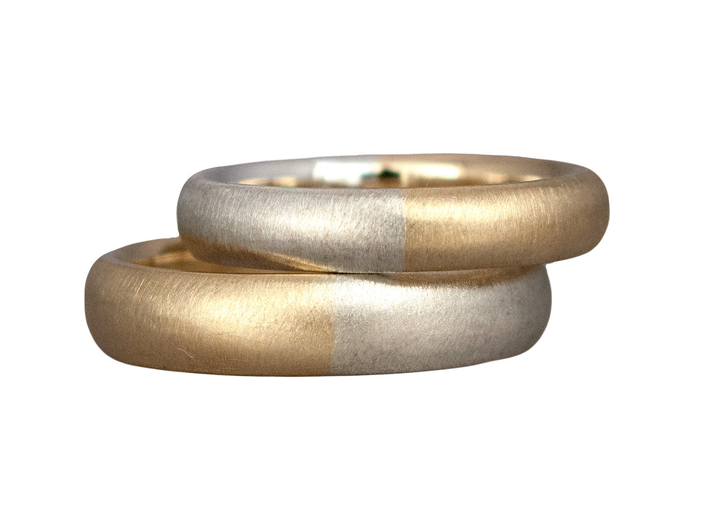 Comfort Fit 50/50 Partnership 14k Two-Tone Gold Wedding Ring | 3mm-6mm band in a mix of white, yellow or rose gold
