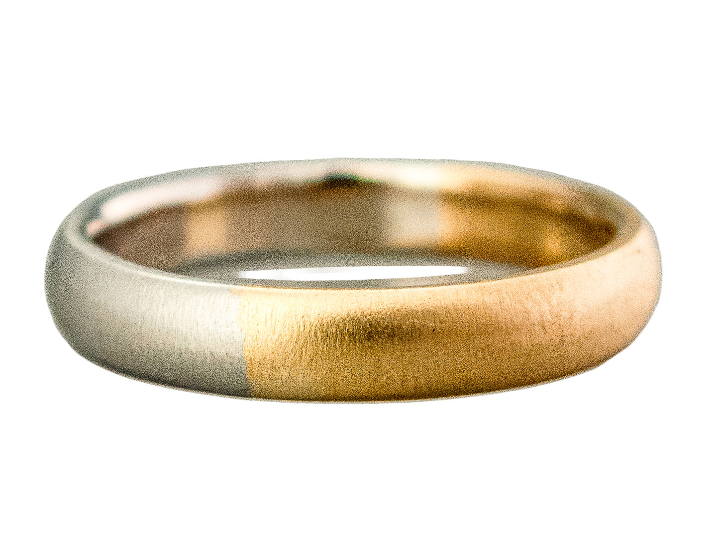 Platinum and 18k Yellow Gold Comfort Fit Wedding Ring | 4mm wide 50/50 Partnership in Mixed Precious Metals