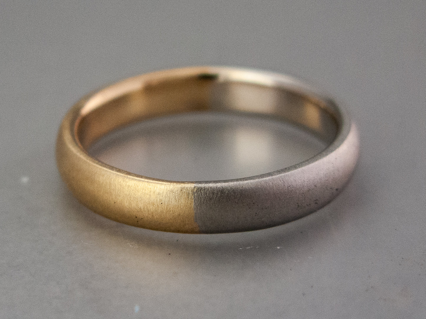 Platinum and 18k Yellow Gold Comfort Fit Wedding Ring | 4mm wide 50/50 Partnership in Mixed Precious Metals