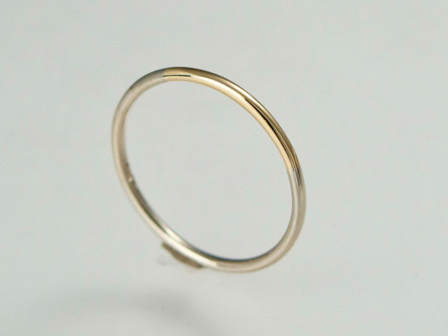 Round Two Tone Women's Wedding Band - Married Metals Wedding Ring in a mix of Yellow, White or Rose Gold