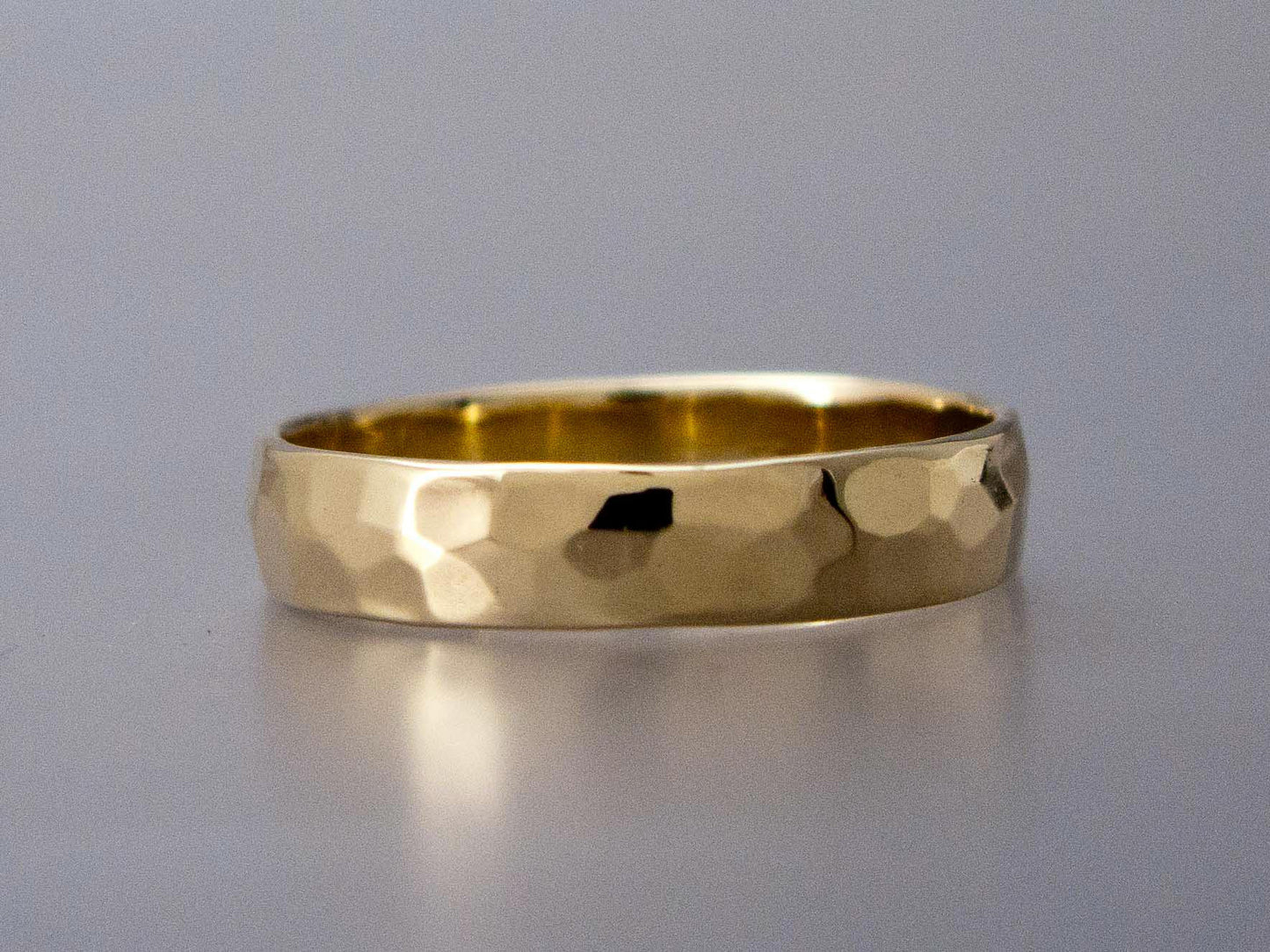Wide Half Round Wedding Band in recycled 14k Gold | choice of rose, write or yellow gold
