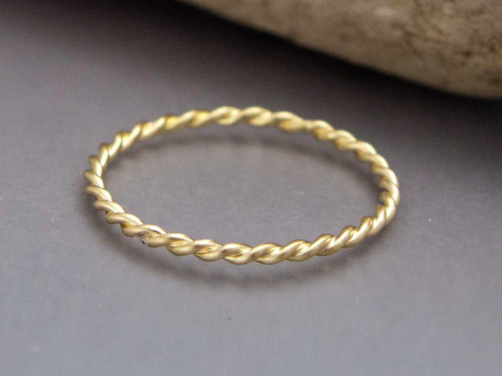 Gold Twist Wedding Band Custom Made in your choice of width and 14k yellow, rose or white gold