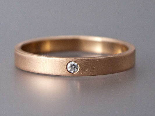 Wide Diamond and Rose Gold Wedding Band