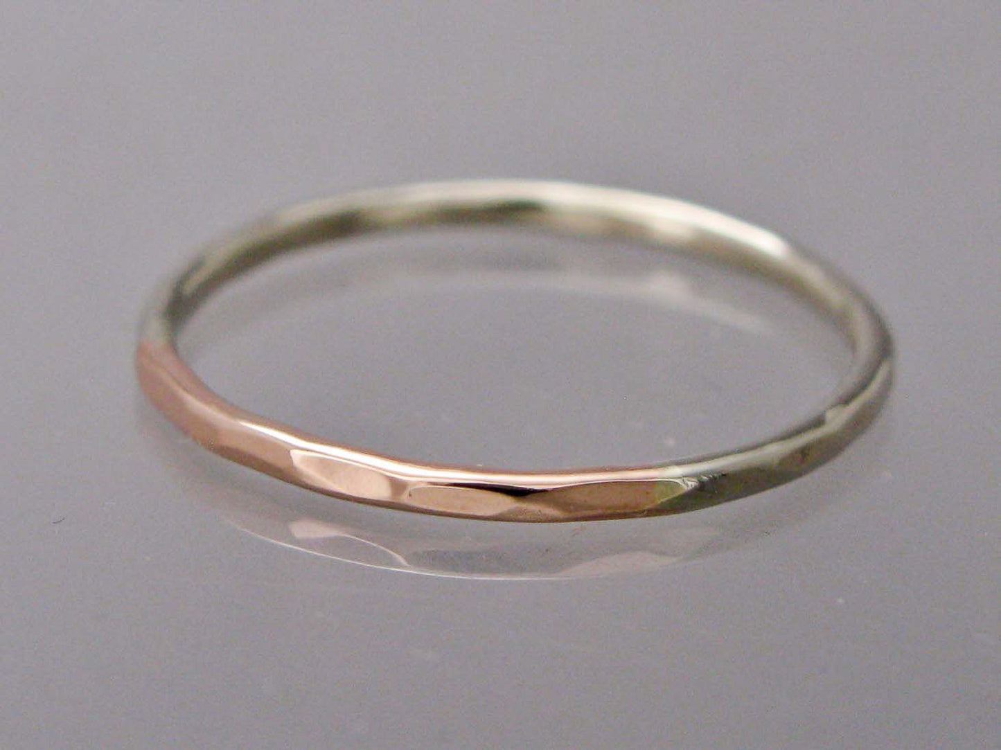 Round Two Tone Women's Wedding Band - Married Metals Wedding Ring in a mix of Yellow, White or Rose Gold