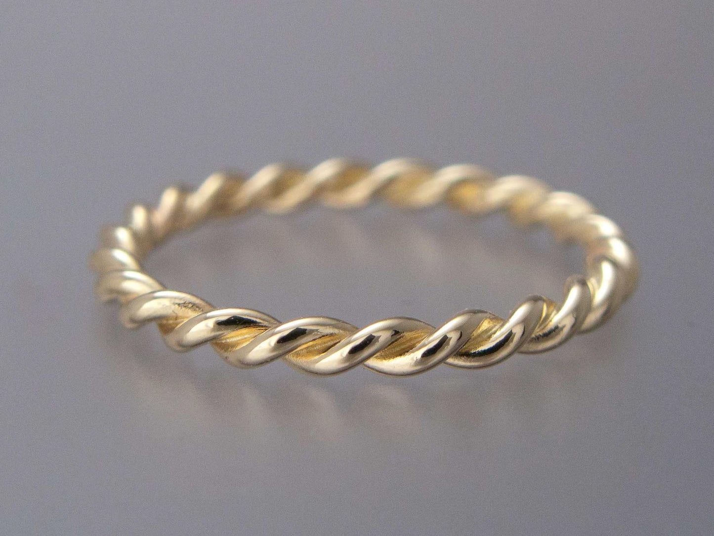 Gold Twist Wedding Band Custom Made in your choice of width and 14k yellow, rose or white gold