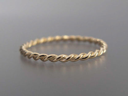 Gold Twist Wedding Band Custom Made in your choice of width and 14k yellow, rose or white gold