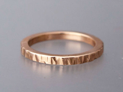 Square Wedding Band Custom Made in 14k Gold