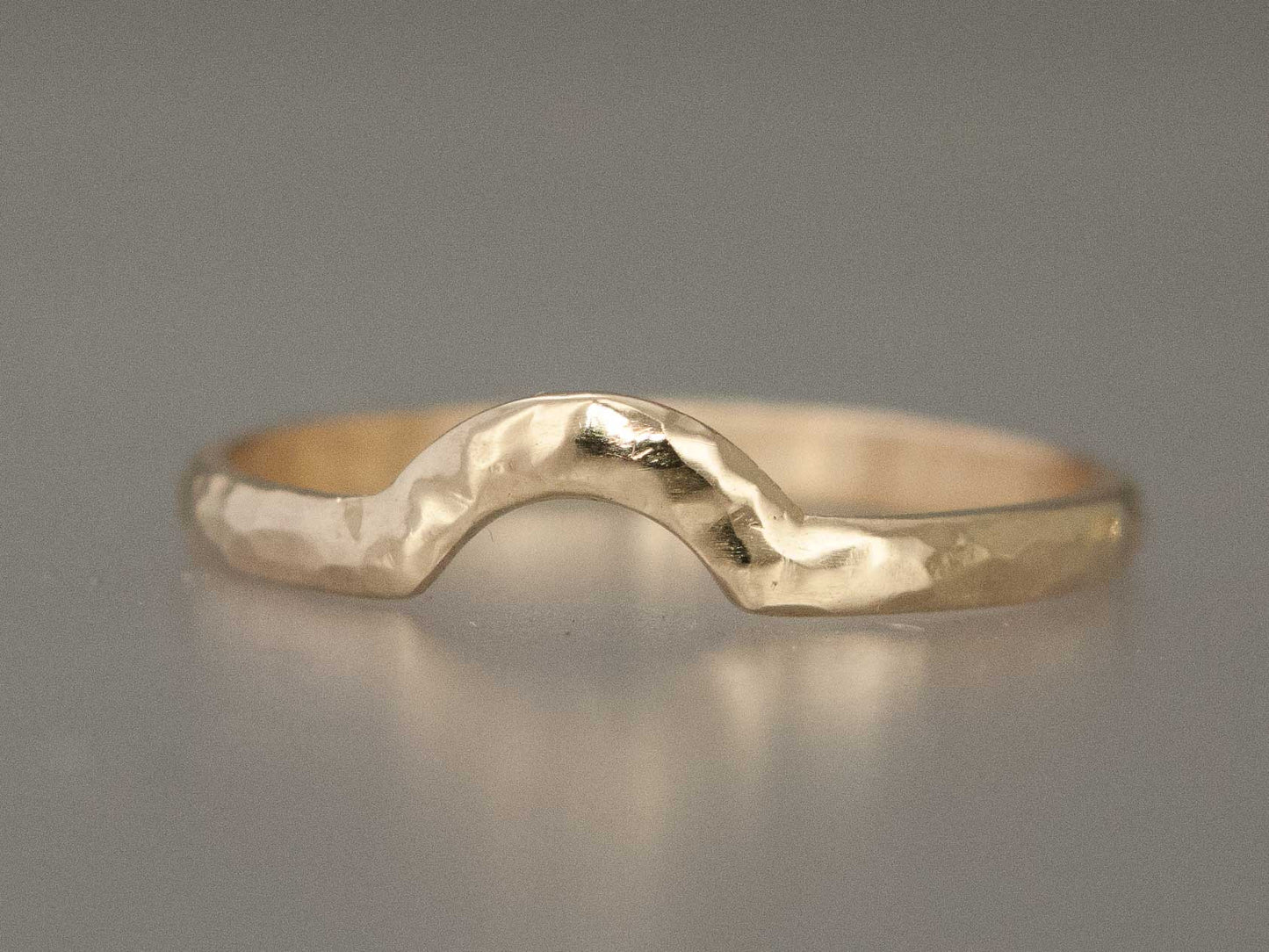 Women's Contour Wedding Band Custom Made in 14k Gold