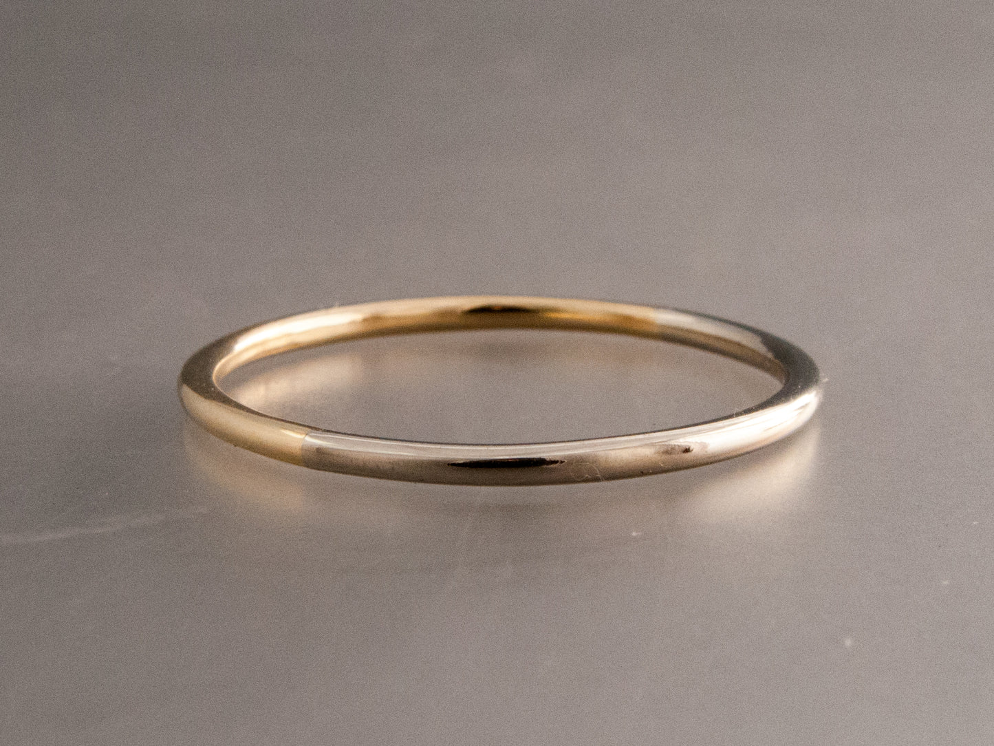 Two Tone Gold Round Women's Wedding Ring | 50/50 Partnership Band in Rose Yellow or White Gold